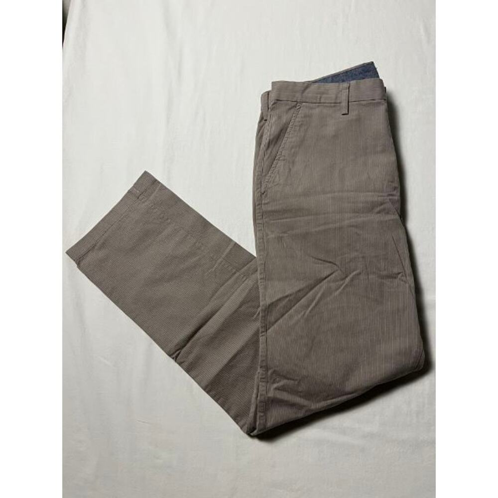 Banana Republic Kentfield Pant Mens 33x32 Light Brown Pinstripe Slacks Chinos - Picture 4 of 5